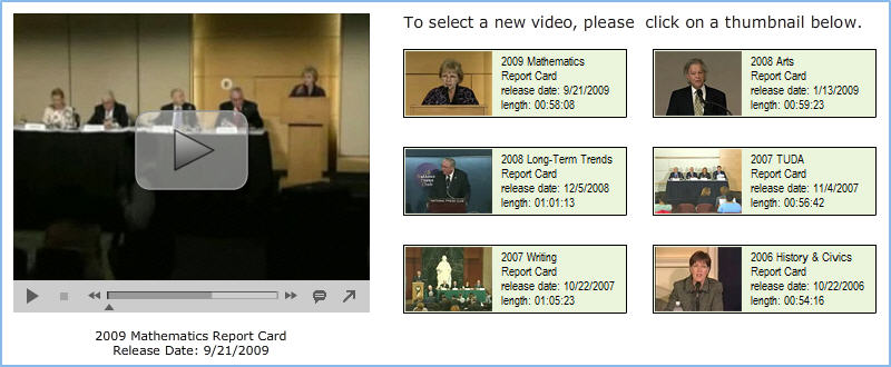 still screen shot of the video controller that requires both the Flash Player and JavaScript for playing webcast videos